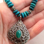Silver Flaming Jewel Necklace