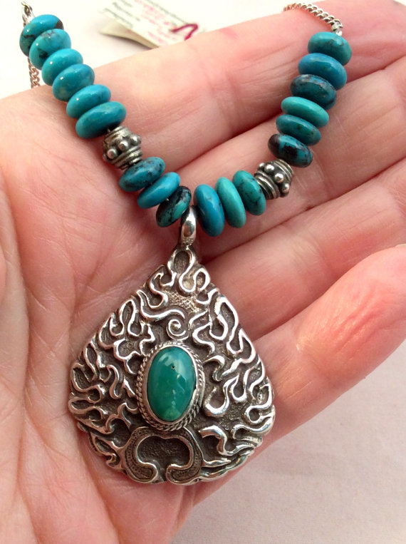 Silver Flaming Jewel Necklace