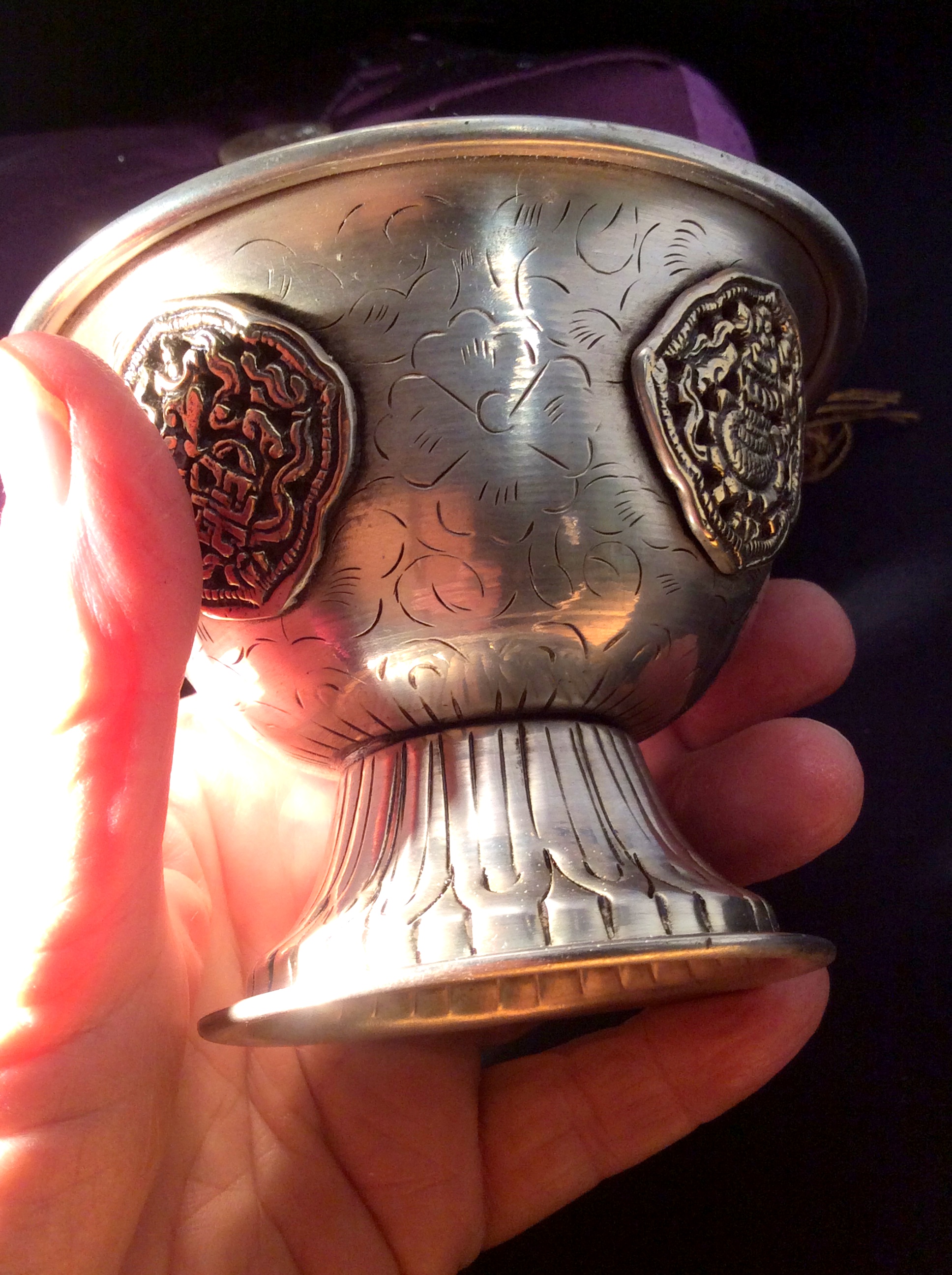 Butter lamp, water bowl, candle cup - Image 3