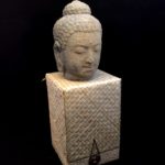 Sm Boxed Lava Stone Buddha Head
