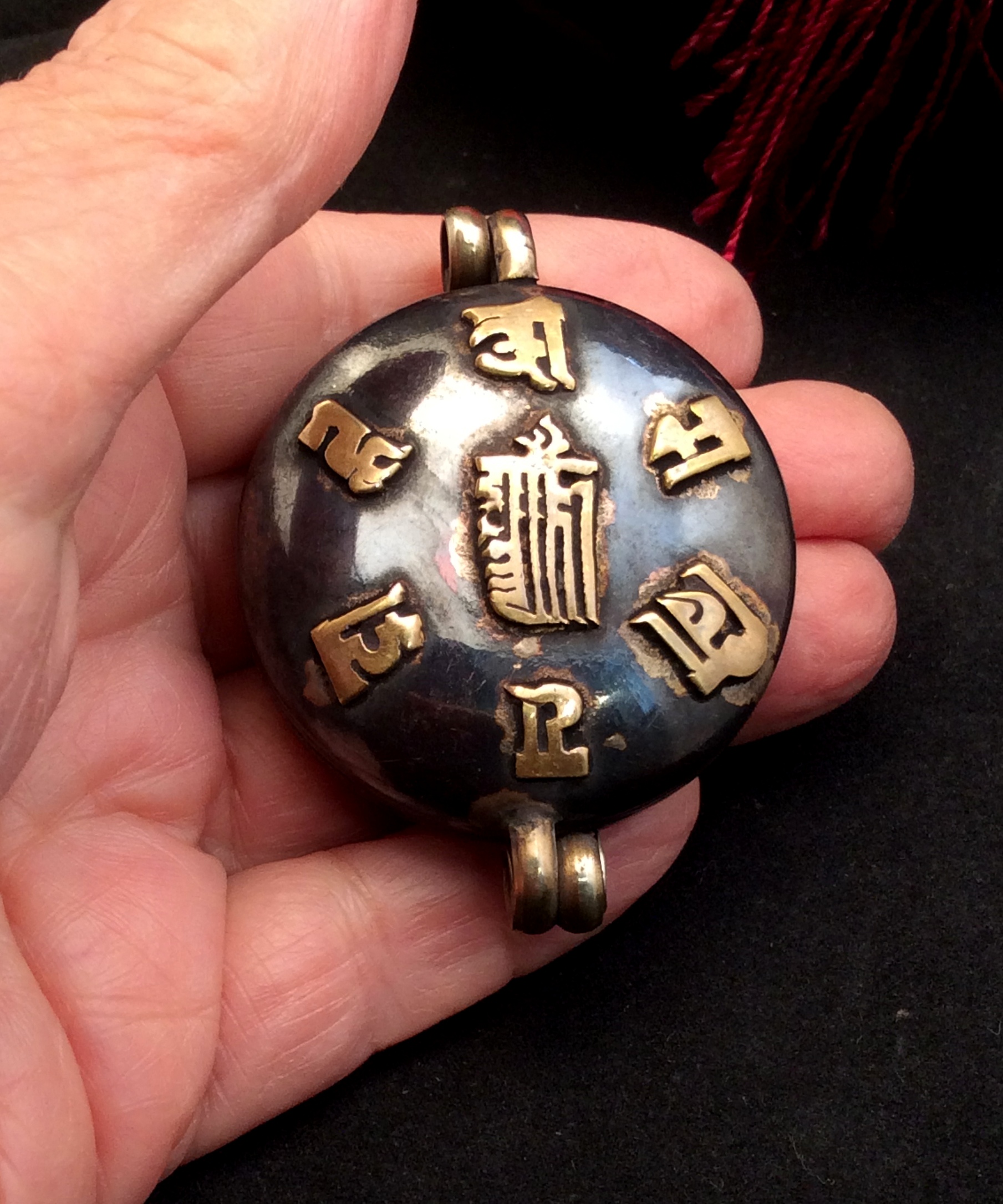 Large Copper or Silver Gau Amulet - Image 4