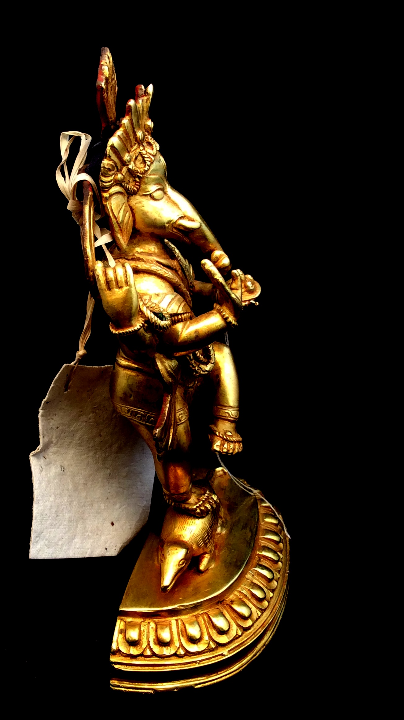 Gold Dancing Ganesha Elephant Deity Statue - Image 3